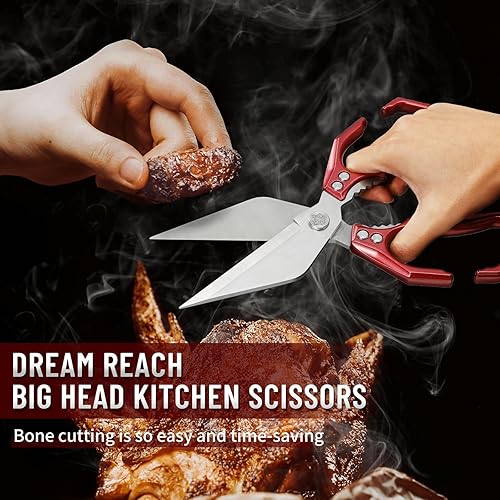 Miniatura 2 de Dream Reach Tijeras para aves de corral, tijeras de cocina resistentes para alimentos con mango ergonómico, tijeras culinarias japonesas de acero de