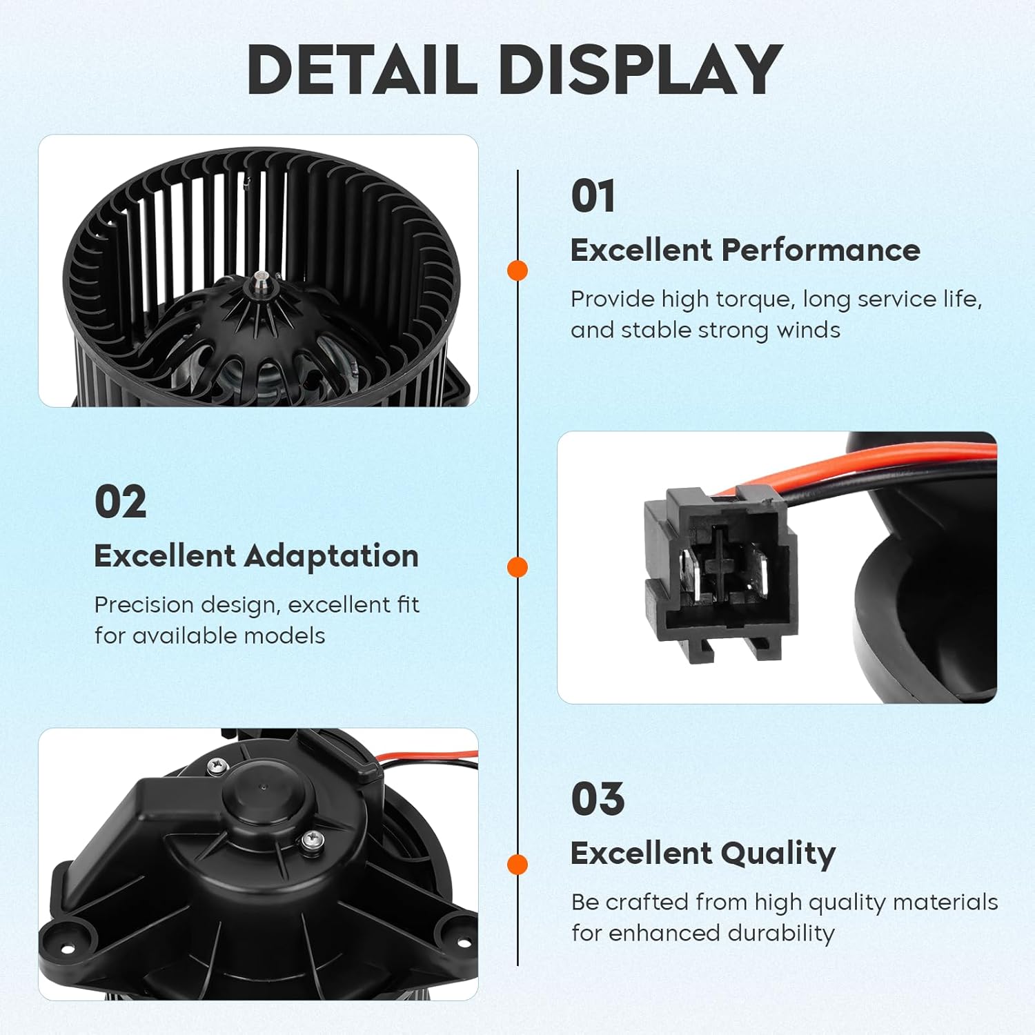 HVAC Blower Motor Assembly with Fan Cage Fit for 2005-2010 Dakota/ 2011 Ram Dakota(not for submodel SLT, SXT), 5161007AB 05161007AB 700198 Heater Blower Motor