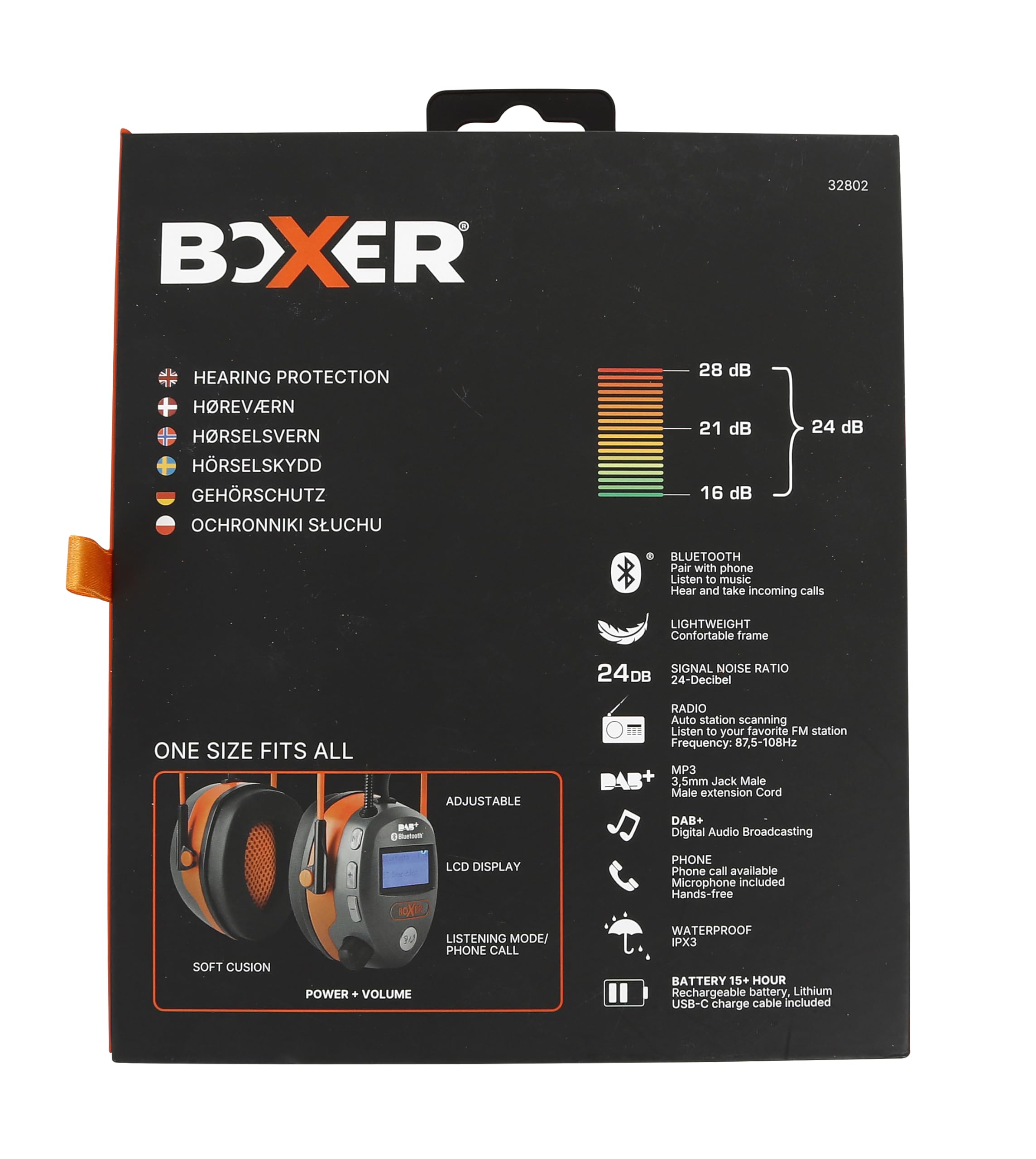 Boxer Protezione dell'udito Bluetooth radio DAB/FM