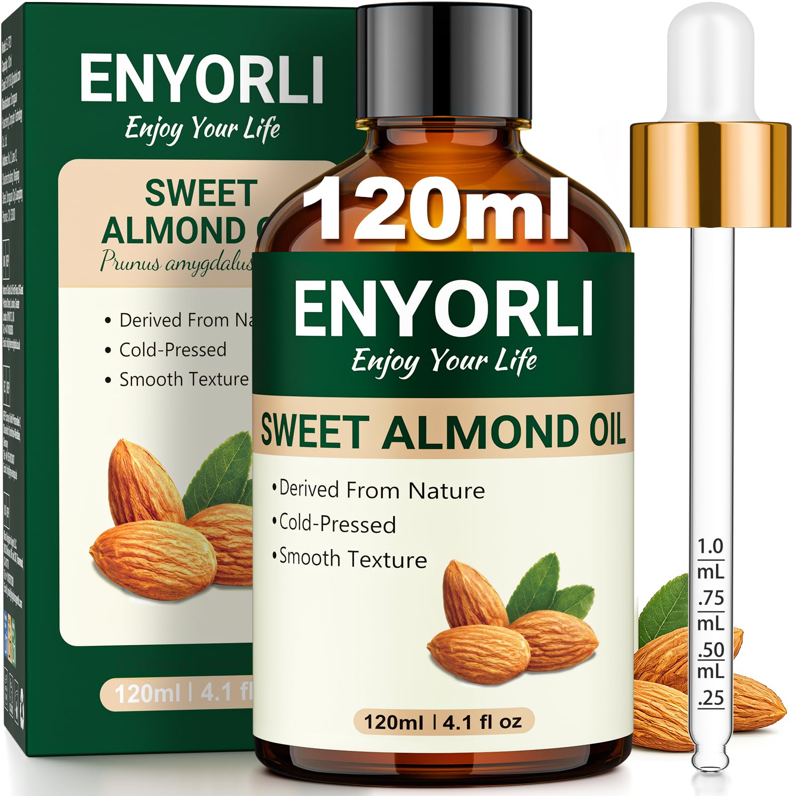 ENYORLI Hagebuttenöl 120ml 100% Naturbelassen & Kaltgepresst - Rosehip Oil Wildrosenöl für Haut, Haare & Nägel - Vegan, Hexanfrei, Körperöl für reife Haut, Unraffiniert inkl. Skala-Pipette