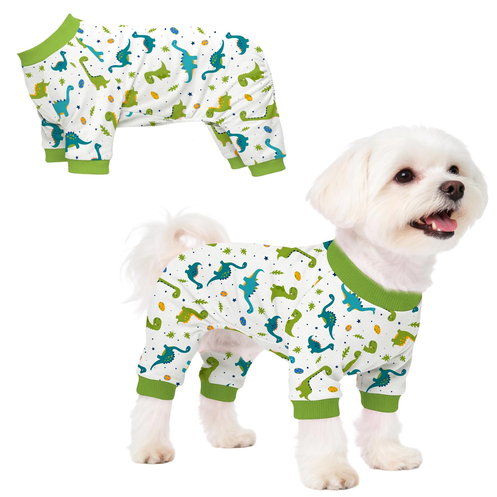 Dog Pajamas for Small Medium Dogs Recovery Suit Dog Pjs Dog Onesie Cute Soft Breathable Puppy Pajamas Pet Spring Summer Stretchy Pjs for Boy Girl - Pink Bows — view 19