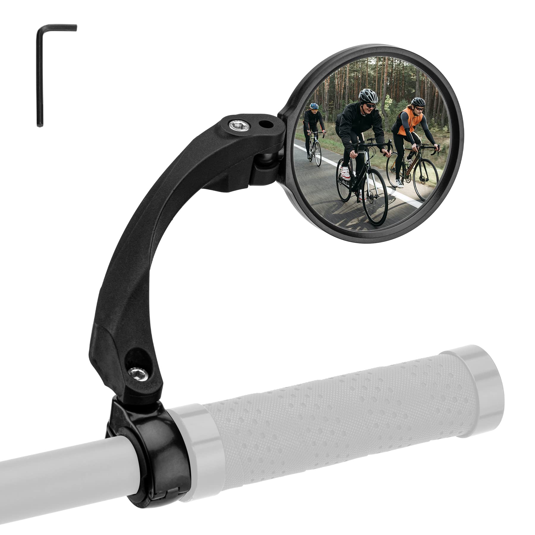ROCKBROS Bike Mirror Handlebar Mount Bicycle Rear View Mirror Adjustable Rotatable Safety Bike Accessories Bike Mirrors for Mountain MTB Road E-bike