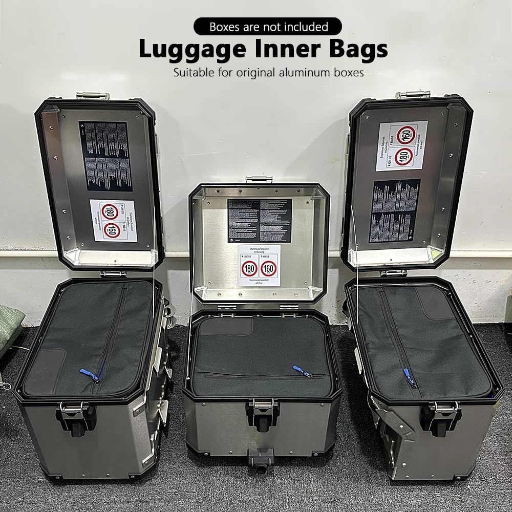 Motorcycle Top Case Inner Bags and Left Right Side Case Inner Bags Luggage Bags with Detachable Shoulder Strap Fits for BMW R1200GS/ R1250GS/ F750GS/ F850GS (A Set Inner Bags)