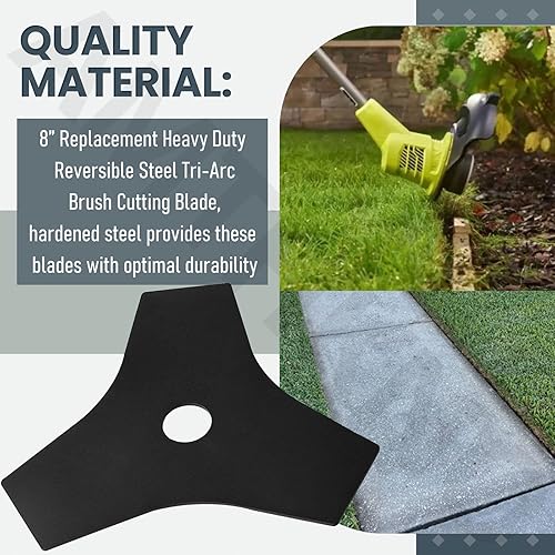 Miniatura 4 de AC04105 - Cuchilla de repuesto de 8 pulgadas para Ryobi desbrozadora Expand-It Modelos RY254BC, RY40255-BRC, RYBRC77, Cuchilla de corte de cepillo