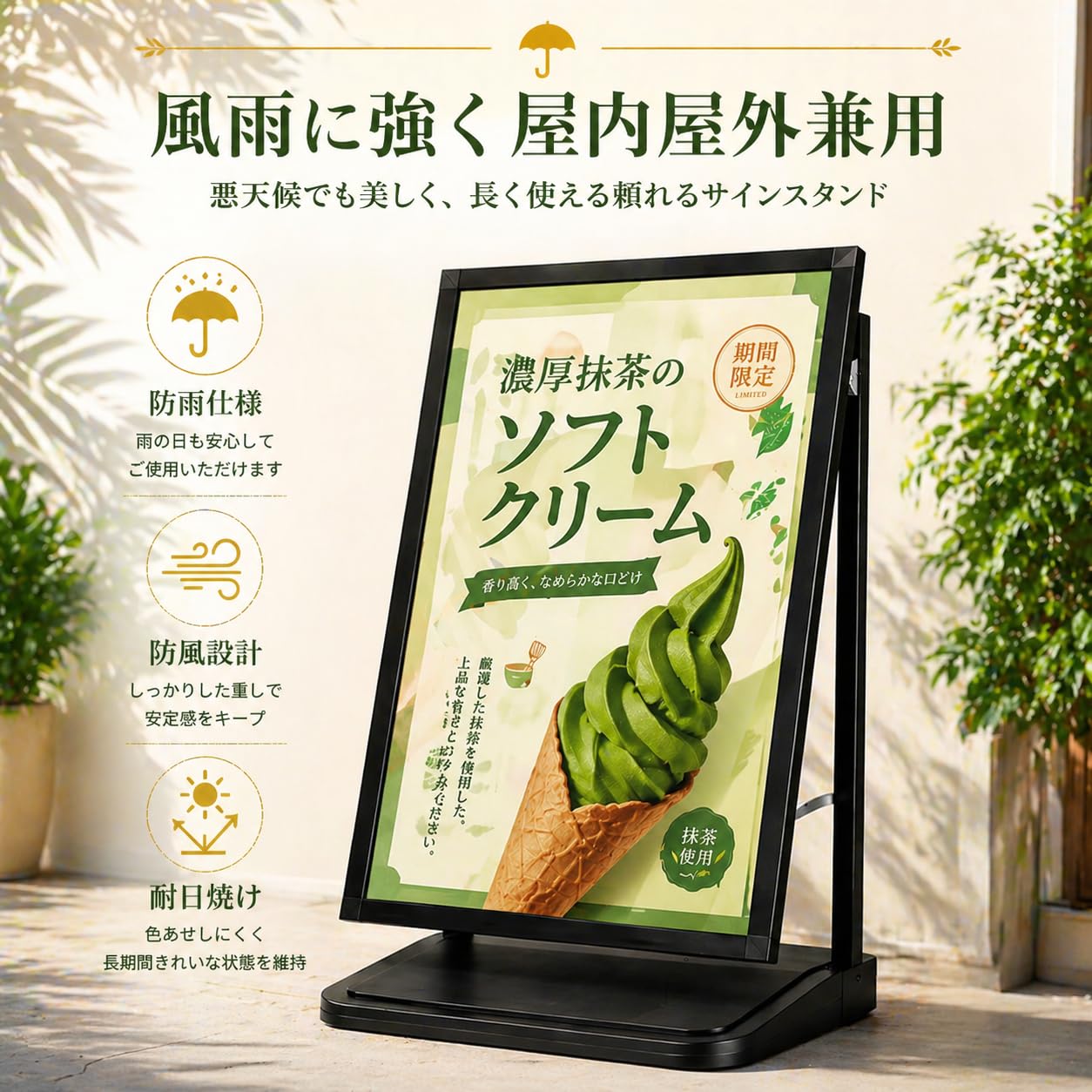 イベント用看板 120cmx48cmアルミ強化プラスチック製 Amazon | ASYXGS たて看板 キャスター付き 移動式 注水式 転倒防止