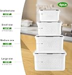 4 PCS Contenants de stockage de fruits pour réfrigérateurs avec calandre amovible, contenant de stockage d'aliments hermétiquement, lave-vaisselle Contenant de conserve de produits sûrs pour réfrigérateur, conserver les fruits secs légumes frais plus longtemps