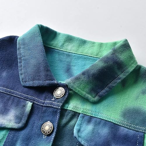 Miniatura 3 de Chaqueta de mezclilla de manga larga con botones para niños y niñas, abrigo de vaquero, abrigo básico con capucha casual