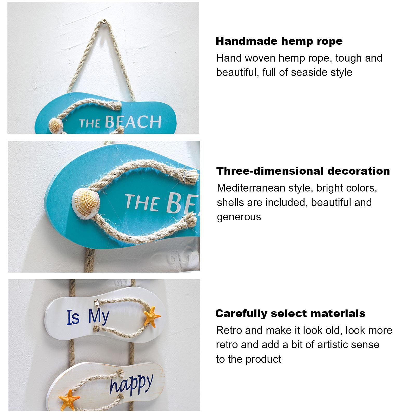 Amazon.co.jp: Fiaoen ウェルカムプレート 玄関 木製のビーチボード 海