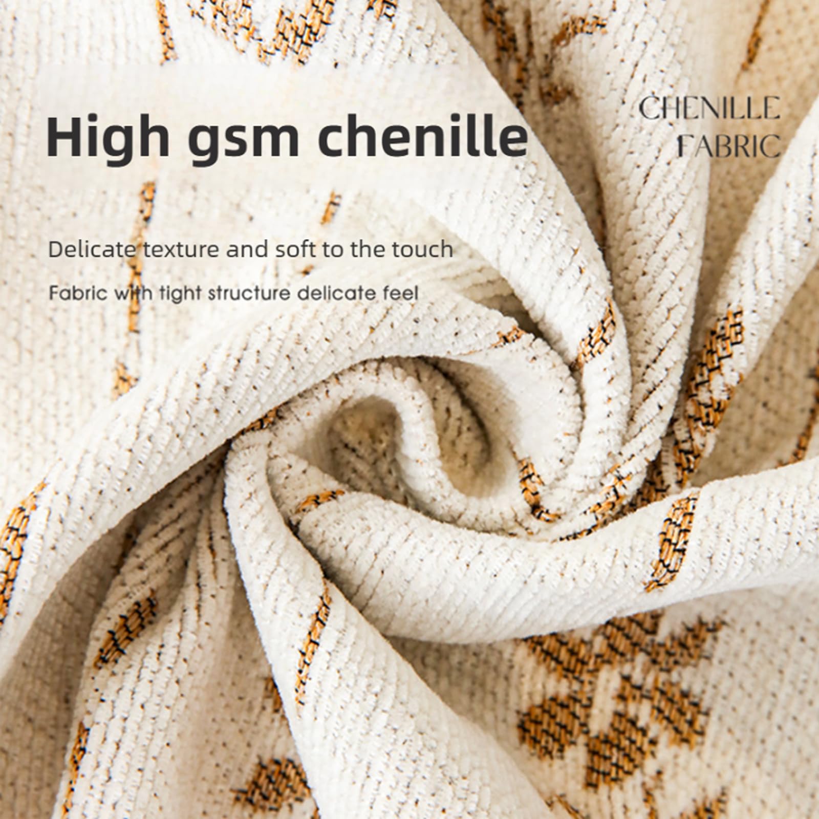 Housse de canapé antidérapante - Motif géométrique jacquard rayé avec pompons - Lavable - 180 x 460 cm - Housse de protection durable pour meubles de maison