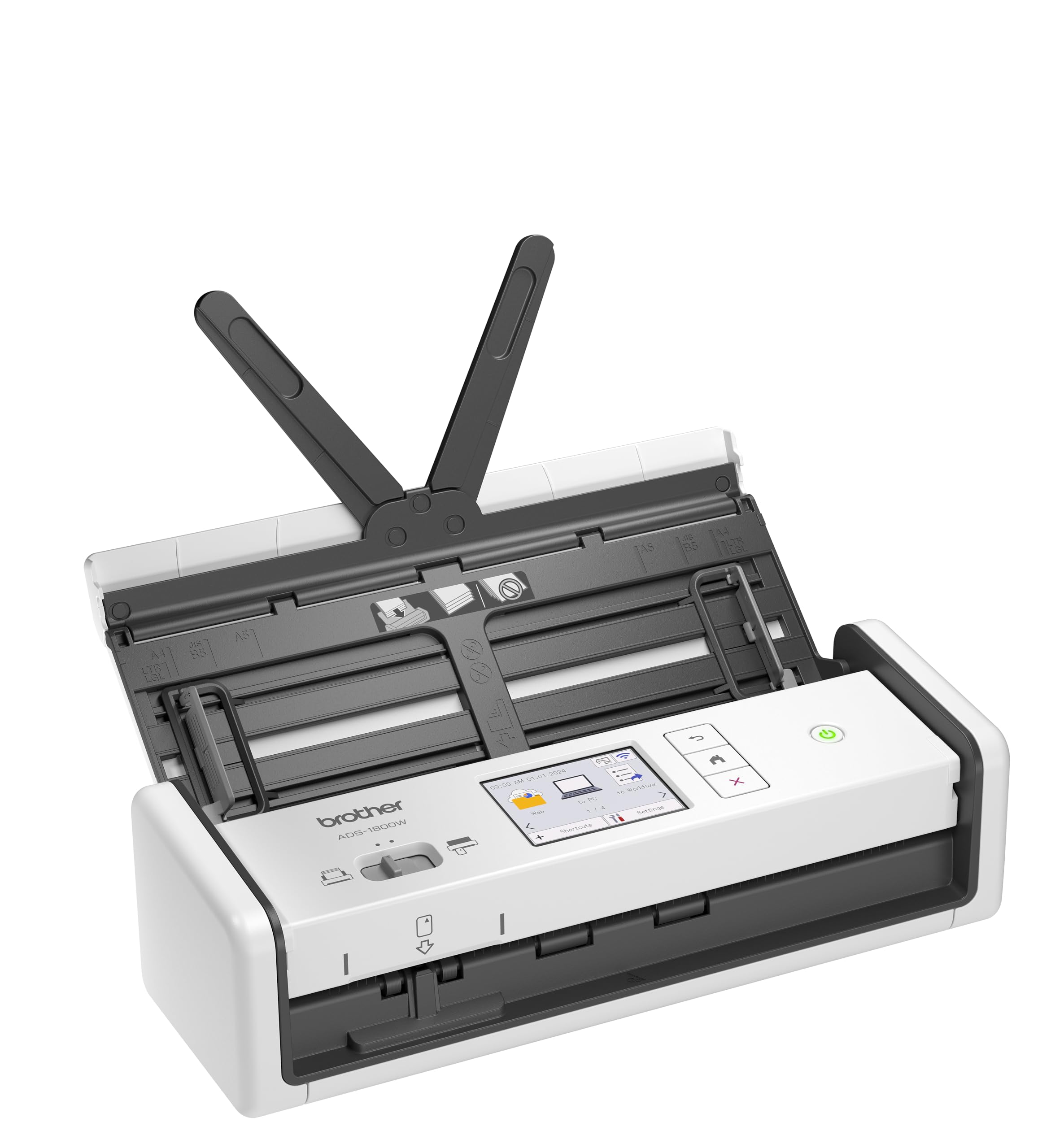 Brother ADS1800W Portable Document Scanner | 20 sheet ADF |ID card slot |Touchscreen|Supporting app |OCR and PDF software included | UK Plug — view 8