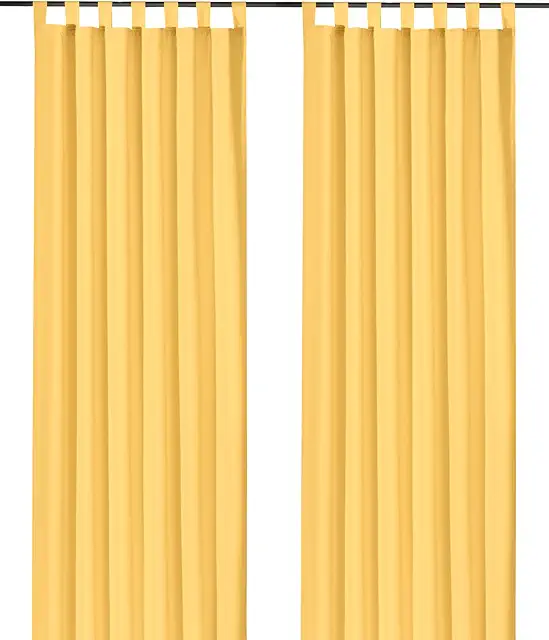 Heimtexland Dekoschal Vorhang Gelb mit Schlaufen und Kräuselband - 245x140 cm