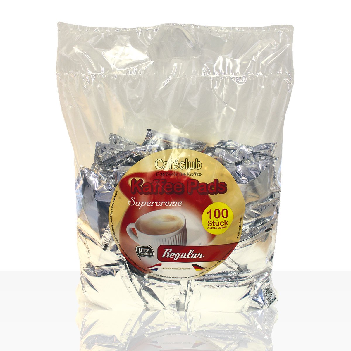 4x Cafeclub Regular Kaffeepads Megabeutel je 100 stk. normale Röstung einzeln verpackt