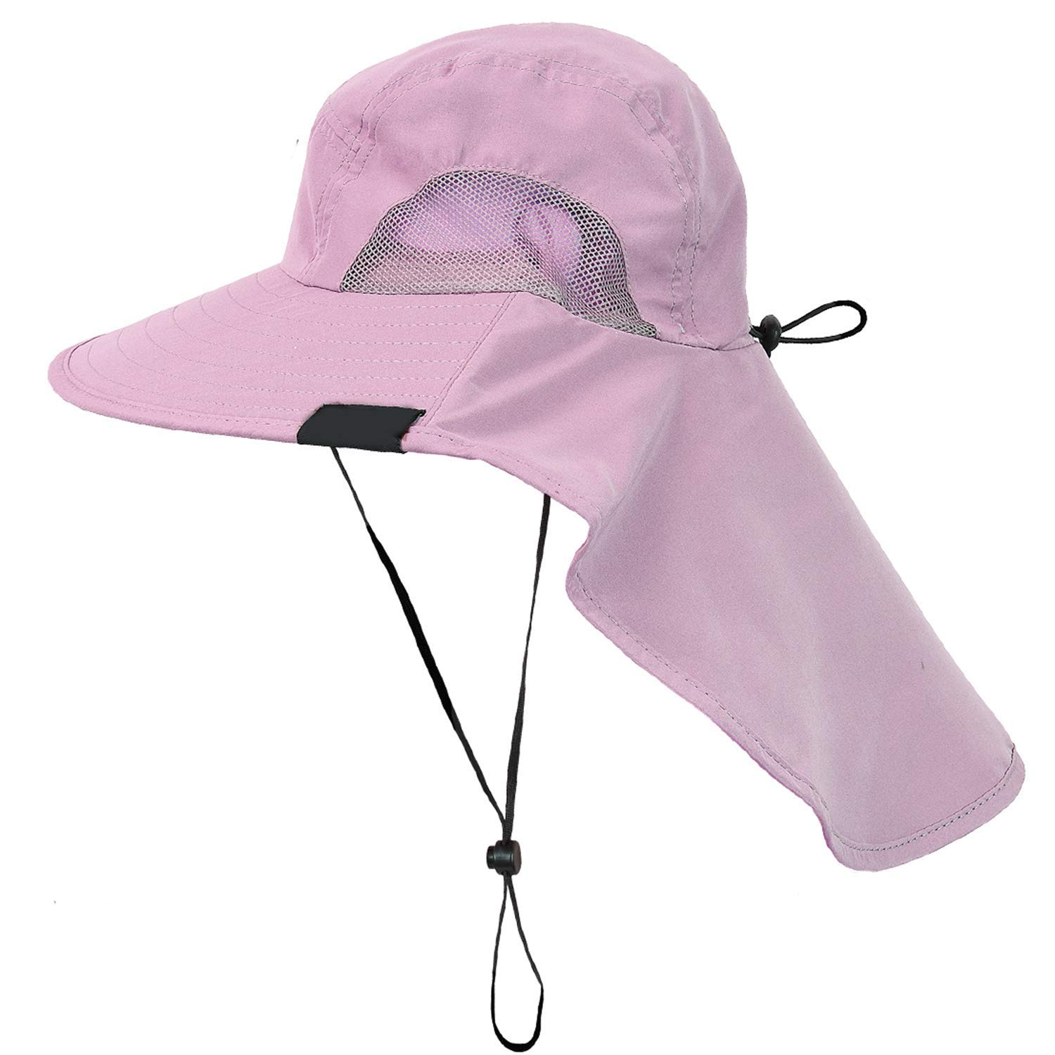 TirriniaWide Brim Sun Hat with Neck Flap, UPF 50+ Hiking Safari Fishing Caps for Men and Women