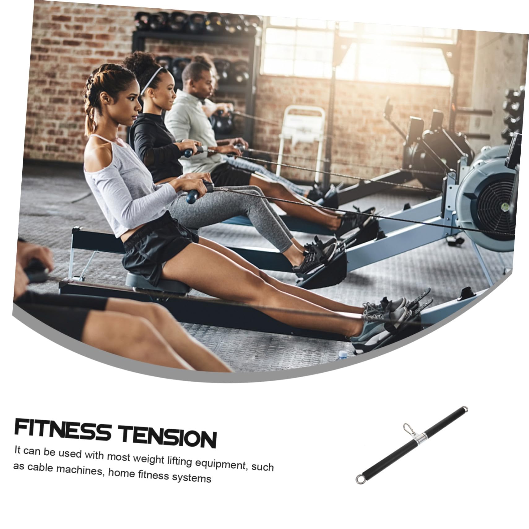 Barra Acero Inoxidable con Anillo de Rodamiento de Tracción Corta Fácil Instalación para Entrenamiento Muscular para Gimnasio y Hogar