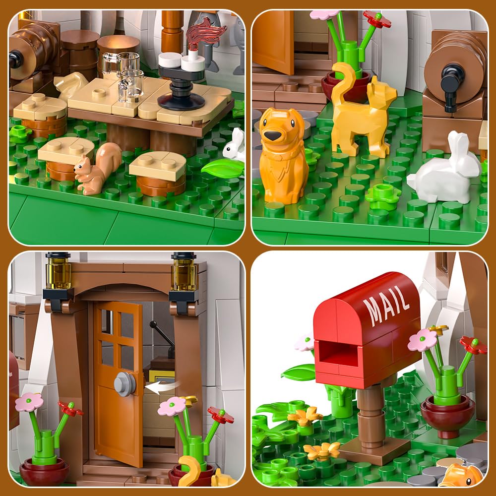 Mushroom House Building Blocks Set - Unique Design Creative Building Toy for Adults and Teens Mini Brick 1621pcs