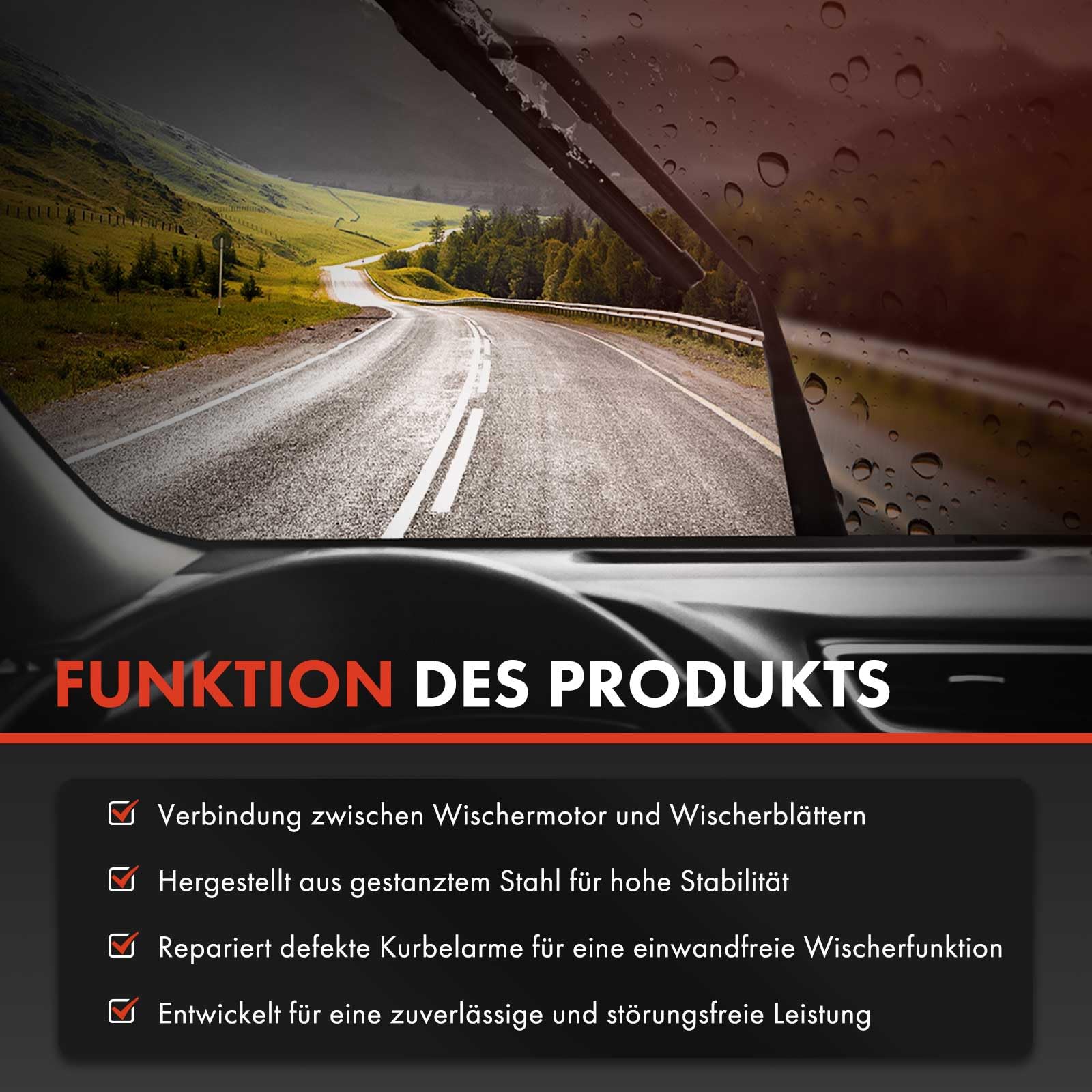 Frankberg Wischergestänge Scheibenwischergestänge Vorne Kompatibel mit A3 Sportback 8PA A3 8P1 A3 Cabriolet 8P7 Replace# 8P1955023L