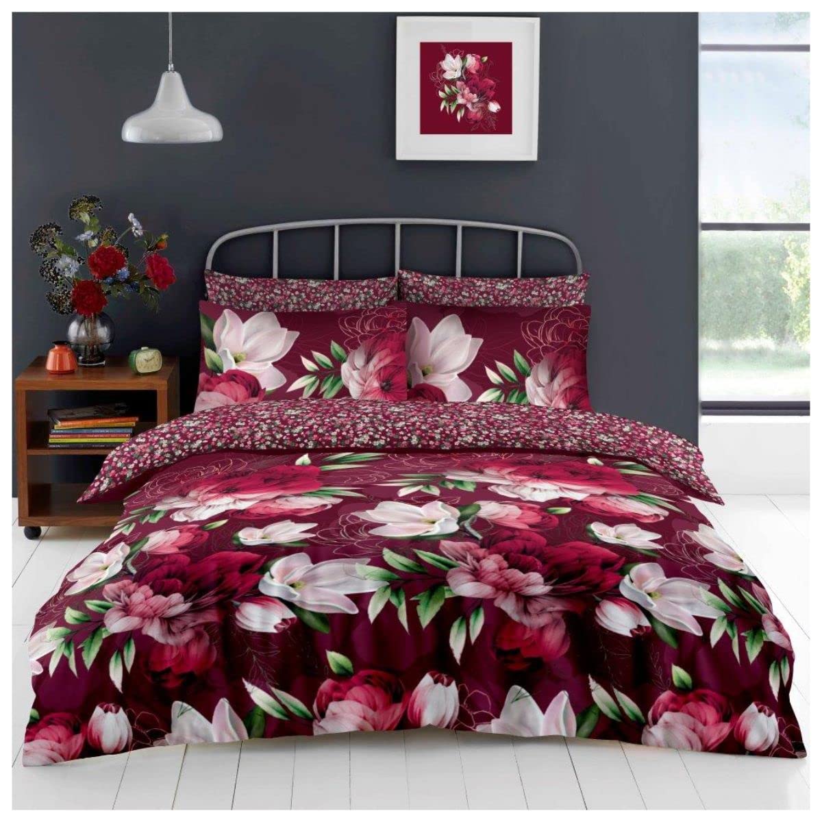 GC GAVENO CAVAILIA Luxury Botanical Leaves Kingsize Duvet Cover Sets, Reversible Dasmask Floral Quilt Cover Complete Bedding Set With Fitted Sheet & Pillowcases, Multi — image 1