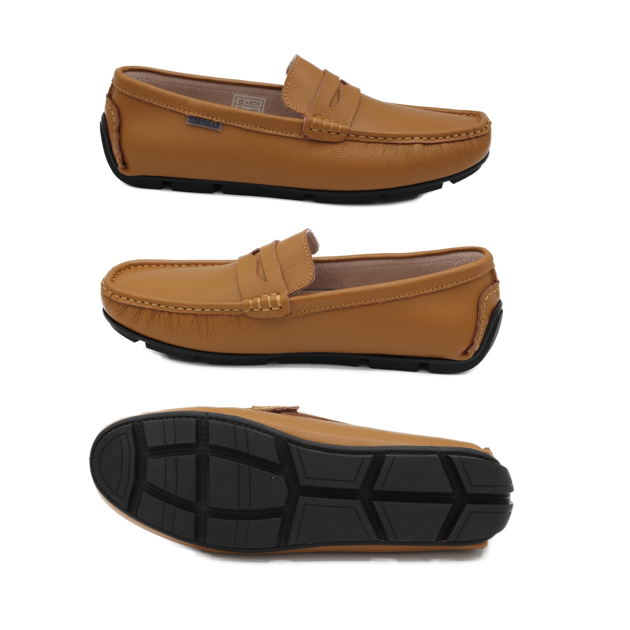 Zerimar Mocasines Hombre - Mocasines Hombre Piel - Mocasines Hombre Cuero - Mocasines Loafer Hombre - Mocasines Loafer Casuales - Zapatos Hombre