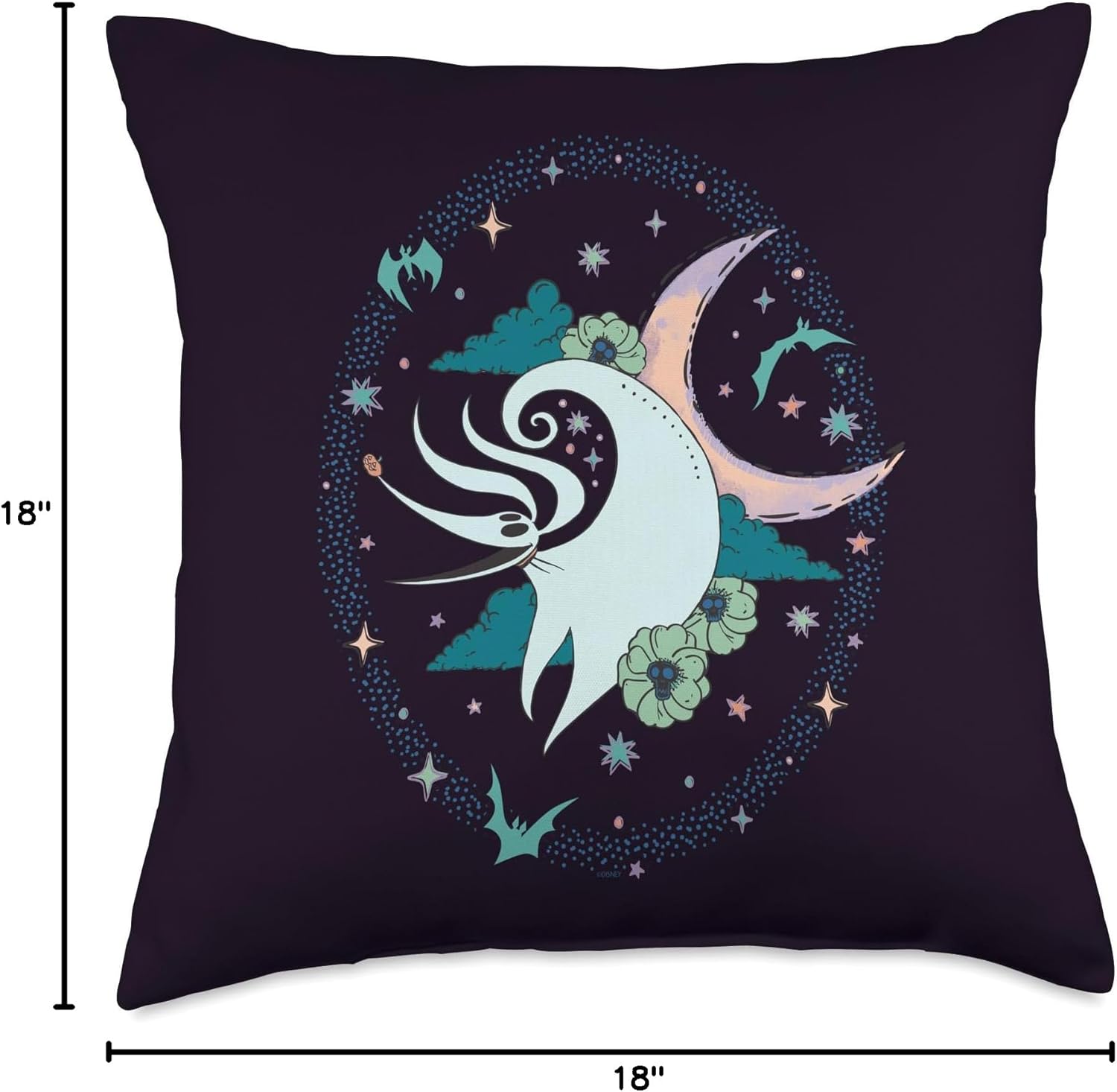 Tim Burton's The Nightmare Before Christmas Zero Moonlight Throw Pillow