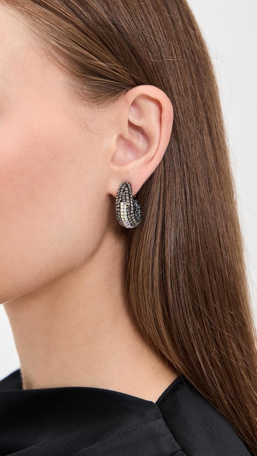 Deepa Gurnani Women's Deepa by Deepa Gurnani Biles Earrings, Gunmetal, Grey, Metallic, One Size - Image 3