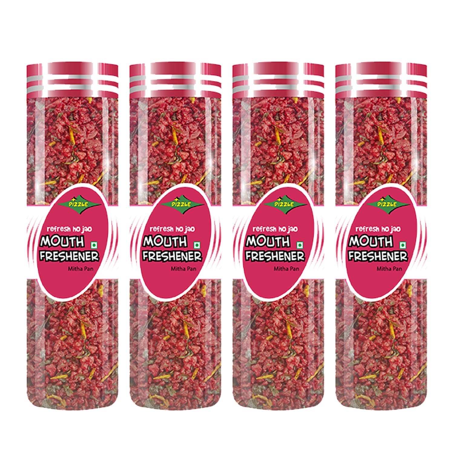 Dizzle Mitha Pan 90g Pack of 4 | Mitha Pan Mukhwas Mouth Freshener | Digestive Mukhwas | Mukhwas Mouth Freshener | Mitha Pan Mukhwas | Premium Mukhwas | Digestive Mouth Freshener Mukhwas