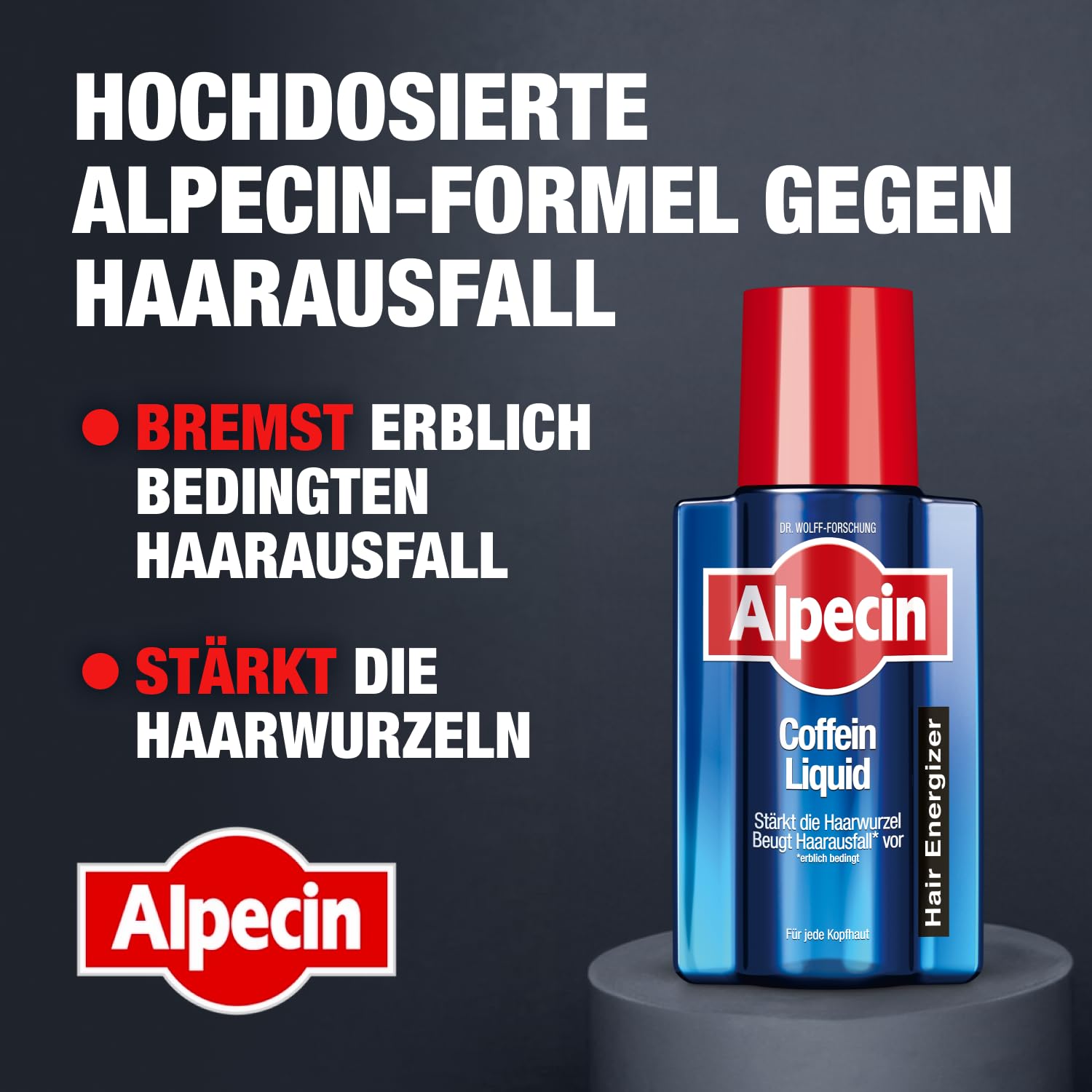 Alpecin Płyn z kofeiną – 4 x 200 ml – płyn do włosów zapobiegający dziedzicznemu wypadaniu włosów u mężczyzn – wzmacnia cebulki włosów