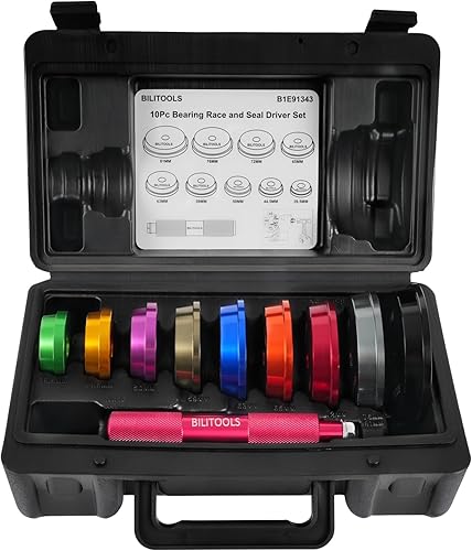 Miniatura 8 de BILITOOLS Kit de prensa de rodamientos, juego de 43 piezas de conductores de carreras y sellos, juego de instalador de destornilladores de sellos