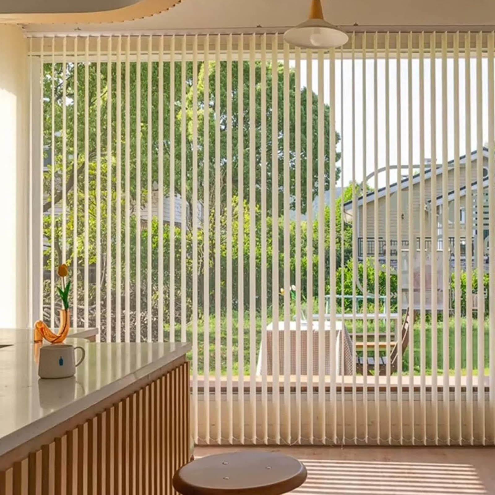 Vertical Blinds 60cm 70cm 80cm 90cm 100cm 110cm 120cm,60% Blackout Vertical Shades,Vertical Venetian Blinds for Indoor Doors Windows,Home Decorative Slat Fabric Curtains,W×H-110x100cm/43x39.5in