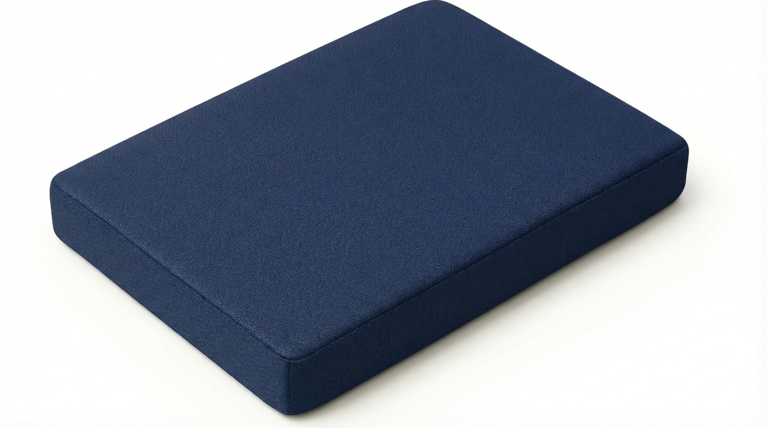Memory Foam Pilates Head Cushion 2"/5cm – Yoga Head Pad & Balance Block for Neck & Cervical Alignment, Knee Support, Floor Exercises, Fitness & Physiotherapy – Washable Cover 30x20cm (Navy Blue)