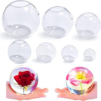 epoxy Resin molds,4",3",2.5",2",1.7",1.3",0.9" Clear Sphere Molds Silicone,Large 3D Seamless Sphere Silicone Resin Molds for Resin Casting,Round Ball Orbs Epoxy Resin Molds for Jewelry