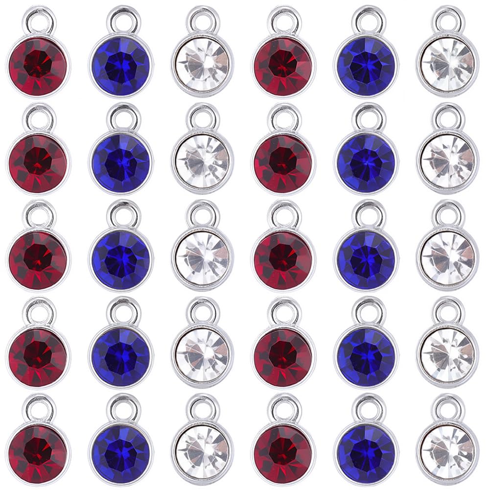 Breloques en cristal pierres de naissance pour création bijoux 4 juillet lot 90 pièces