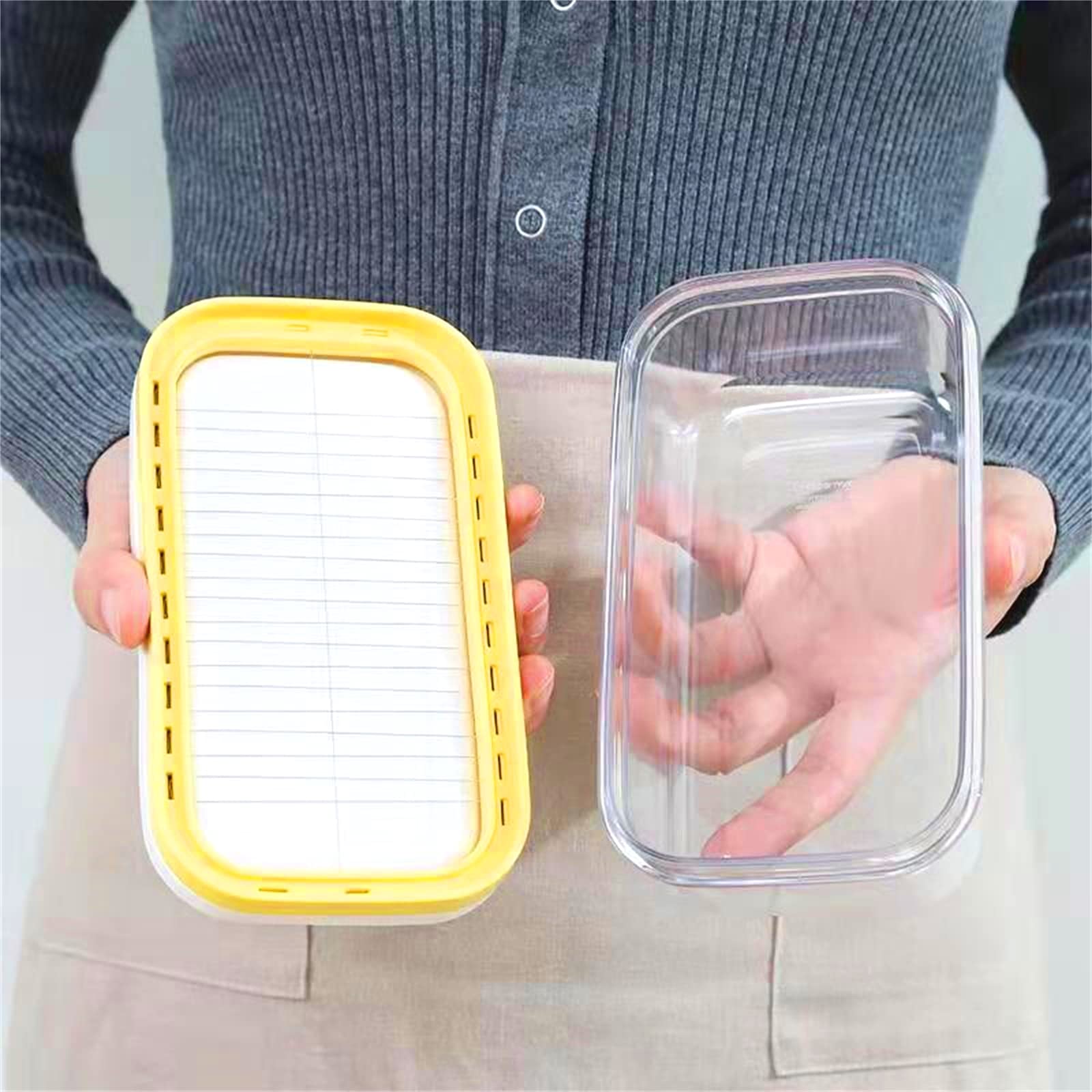 Burro in ceramica con coperchio Contenore di stoccaggio elegante