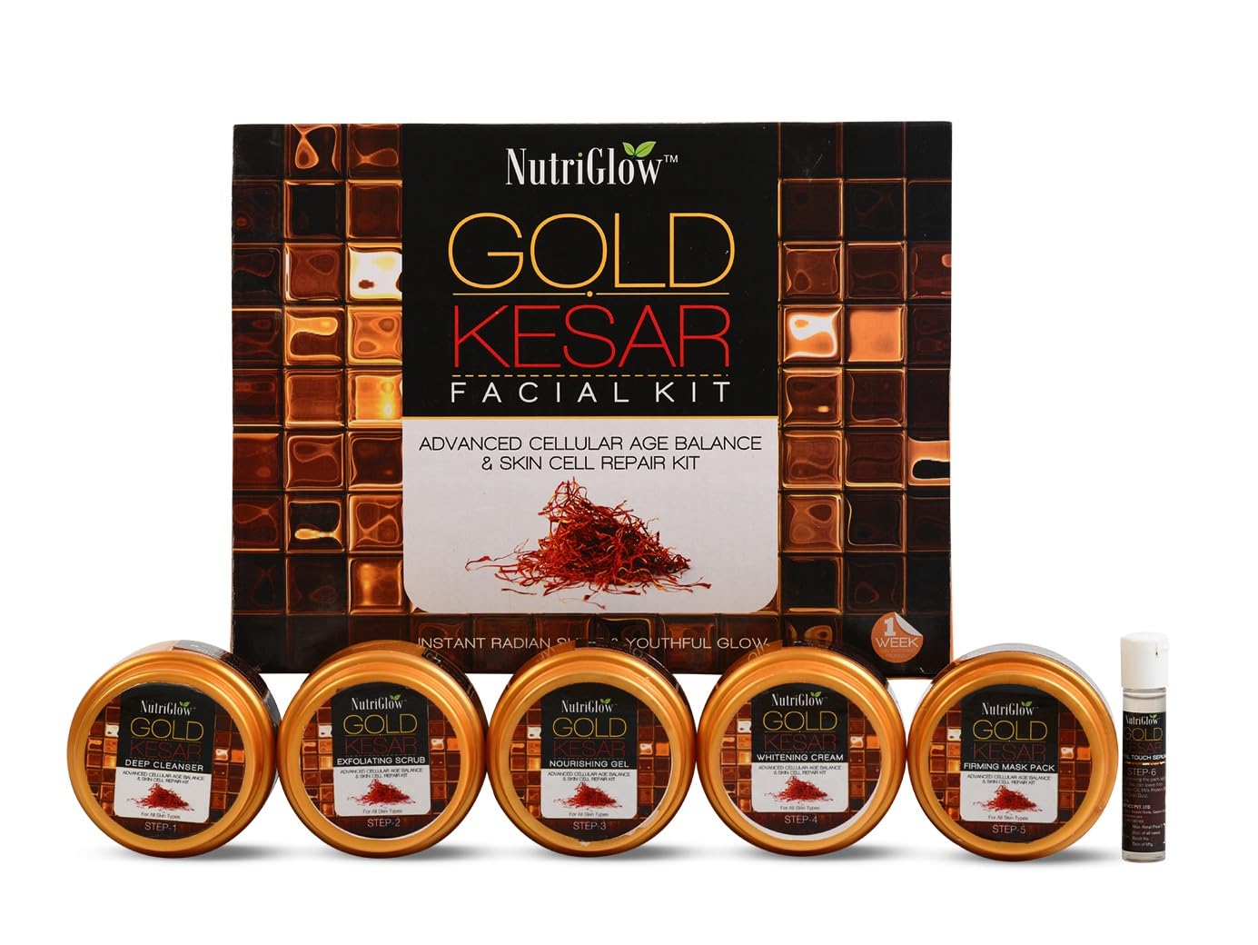Nutriglow Adbeni Nutriglow Gold Keshar Facial Kit Instant Radian Shine & Youthful Glow Facial Kit 250 Gm