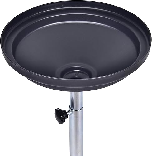 Miniatura 10 de Aain - Drenaje de aceite residual portátil de 20 galones, tanque de drenaje de fluidos industriales con rueda, altura de embudo ajustable, color rojo