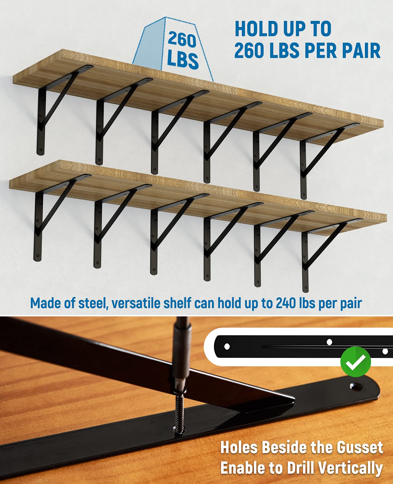 Snapklik.com : 9 Inch Shelf Brackets & Supports, Wall Brackets For ...