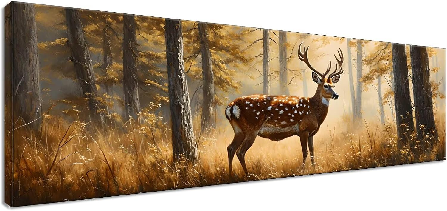 Forest Diamond Art Kits for Adults, DIY Diamond Painting Deer Paint by Numbers Kit for Beginners, 5D Full Drill Diamond Dots Gem Art and Crafts for Home Wall Decor, Hobbies for Women 16x48inch H1-247