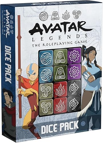 Magpie Games Avatar Legends The Roleplaying Game: Paquete de dados – 12 dados grabados de seis caras