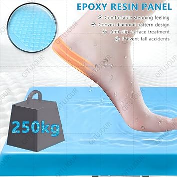 Pool One Step Diving Starting Block and Swimming Competition Jumping Platform 15° Inclined with Backstroke Handle, 304 Stainless Steel Heavy Duty Boards for Inground(Standard)