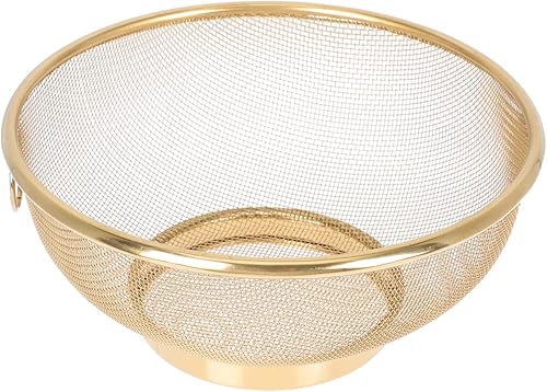 Colador de malla de verduras Colador de acero inoxidable con asa Colador de alimentos Cesta de drenaje de metal para frutas, verduras, pasta, arroz,