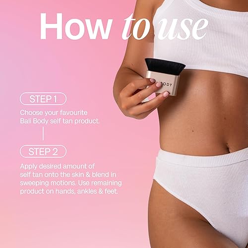 Miniatura 5 de Bali Body Cepillo de mezcla  Cepillo Kabuki para autobronceador, cara y cuerpo  Sin rayas, ultrasuave y reutilizable  Herramienta de bronceado para