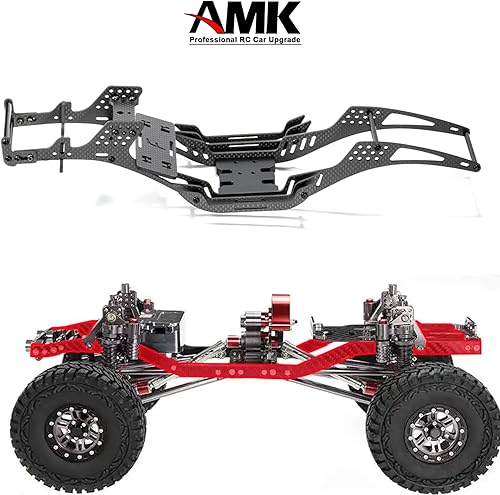 Miniatura 2 de Kit de chasis RC Viga de fibra de carbono LCG para 1/10 RC Rock Crawle, Gen3 fibra de carbono LCG Kit de rieles de chasis de chasis LCG, rieles de
