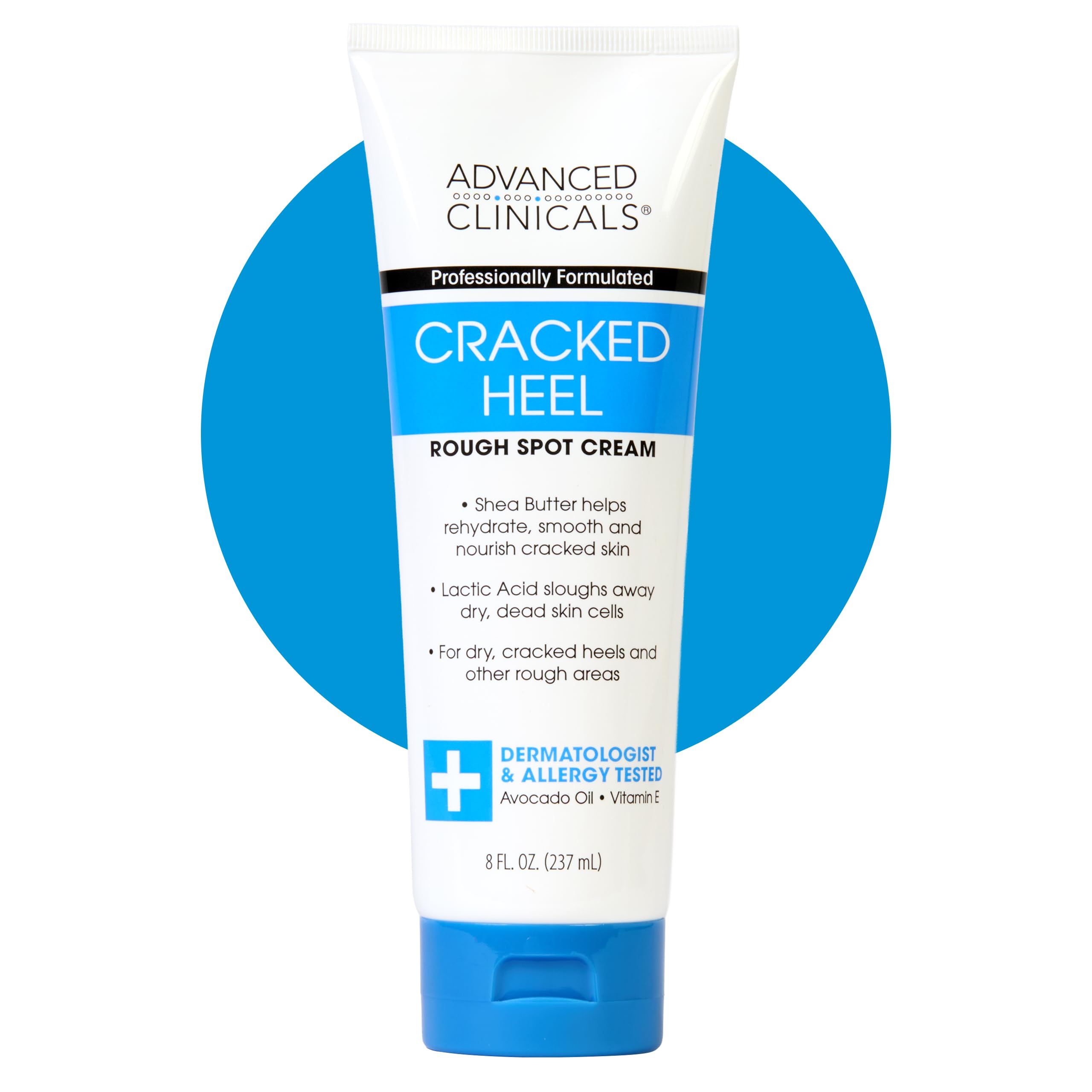 Cracked Heel Foot Cream Skin Care Moisturizer Lotion For Feet W/Shea Butter | Helps Heal Cracked Skin, Rough Spots, Calluses, & Dry Skin | Foot Lotion | Hand Lotion| Large 8 Fl Oz