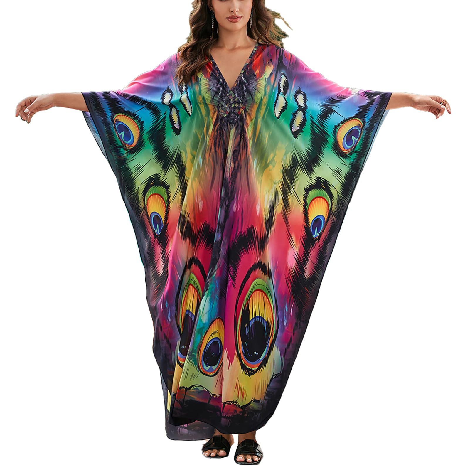 sunforyou Kaftan Dresses for Women Stylish Caftans Plus Size Beach Cover up Soft Loungewear