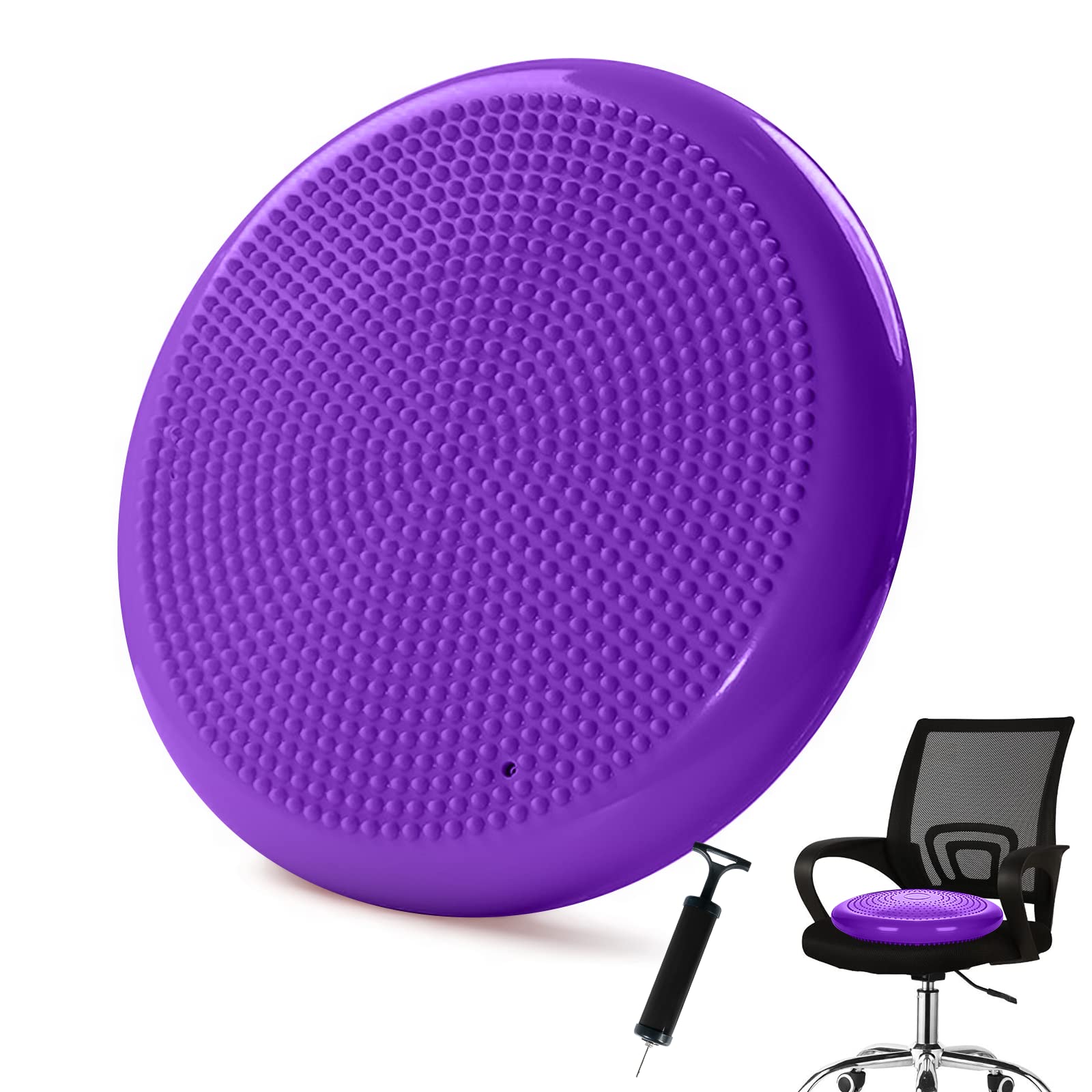 Wobble Cushion，Wiggle Seat，Balance Disc （Extra Thick 34cm/13.4in），for Balance Stability Training, Improve Sitting