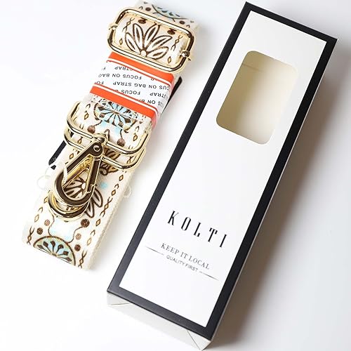 Miniatura 20 de Kolti Correa de repuesto para bolso, bolso cruzado a rayas anchas ajustables Hebilla de oro-04