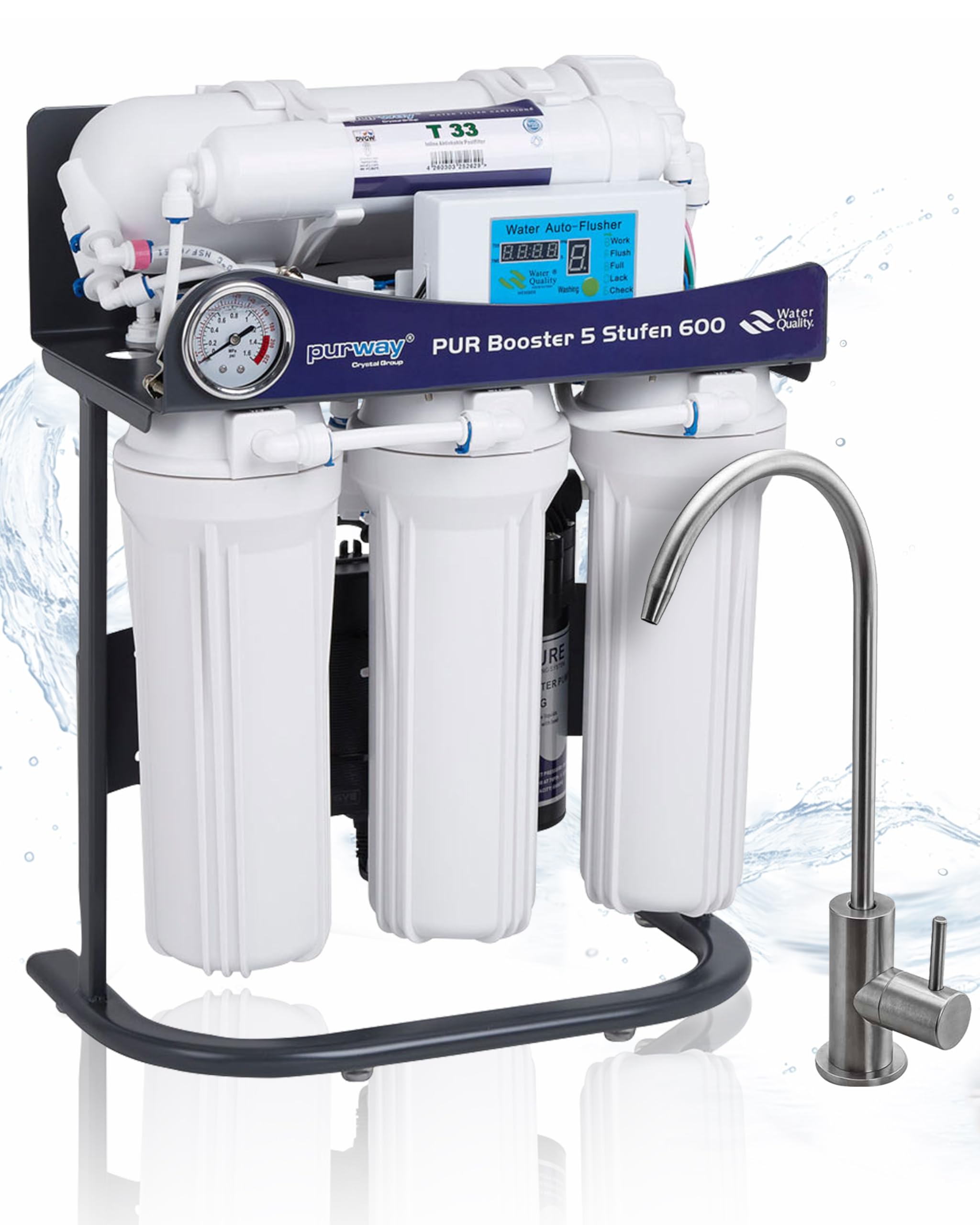 PUR Booster 5 livelli 600 GPD Direct flow impianto ad osmosi inversa senza serbatoio