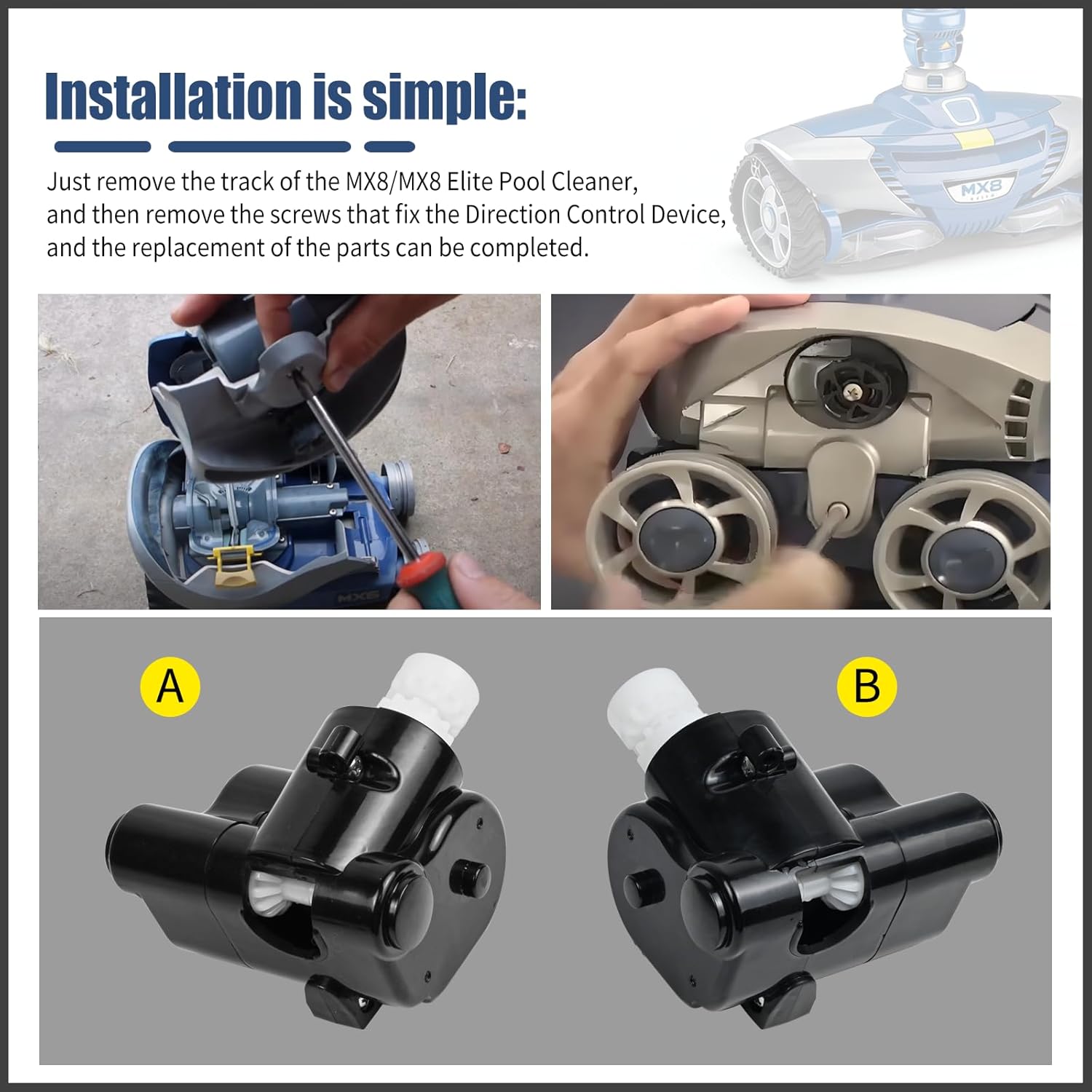 Side A and Side B Direction Control Device Kit Replacement, for MX8/MX8 Elite Series In Ground Automatic Pool Cleaners,R0524700,R0524800