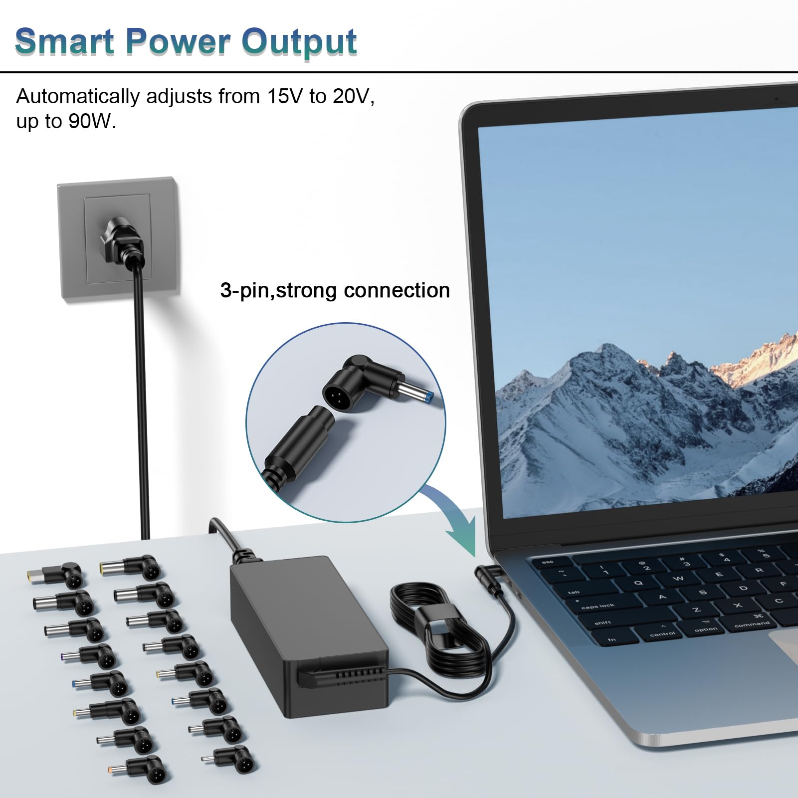 HUARIY 90W Laptop Netzteil Universal Ladekabel Ladegerät für HP Spectre X360 Dell Inspiron XPS