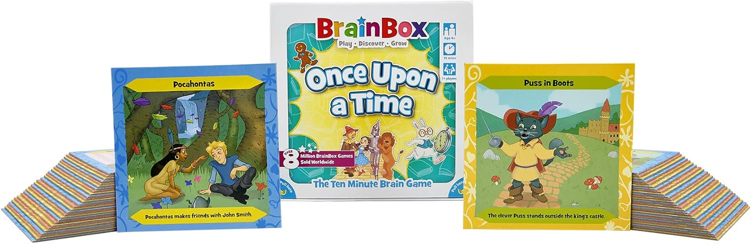 BrainBox BrainBox Once Upon a Time Card Game - Memory & Observation Game, Family-Friendly Fairy Tale Trivia Game for Kids & Adults, Ages 8+, 1+ Players, 10 Minute Playtime, Made by Green Board Games