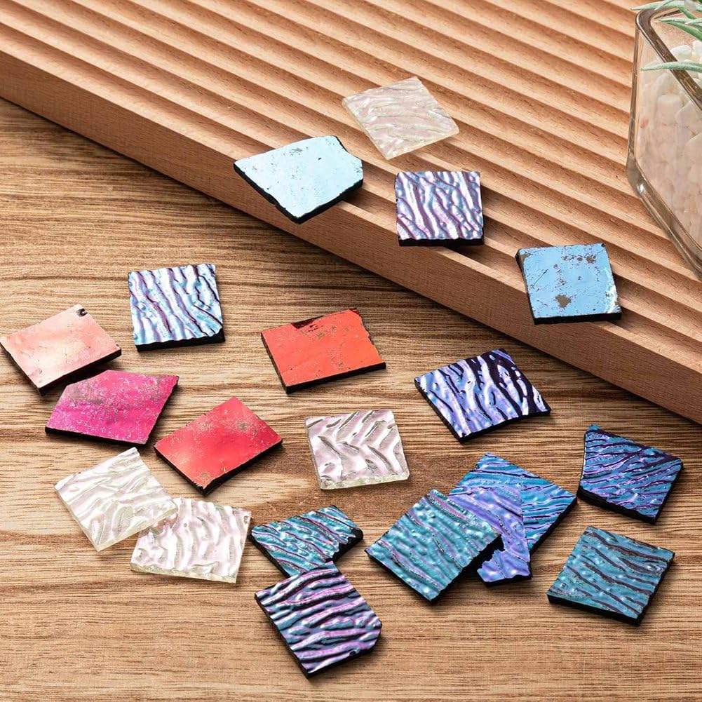 Fusible Dichroic Glasreste Assortiert 4 für Mikrowelle für Fusing-Ofen, Irisierende Effekte Materialien für Schmuckherstellung